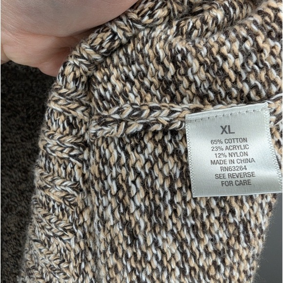 Dressbarn Belted Sweater Short Sleeve Tan Brown Knit Crochet Women's Size XL NWT - Picture 6 of 7